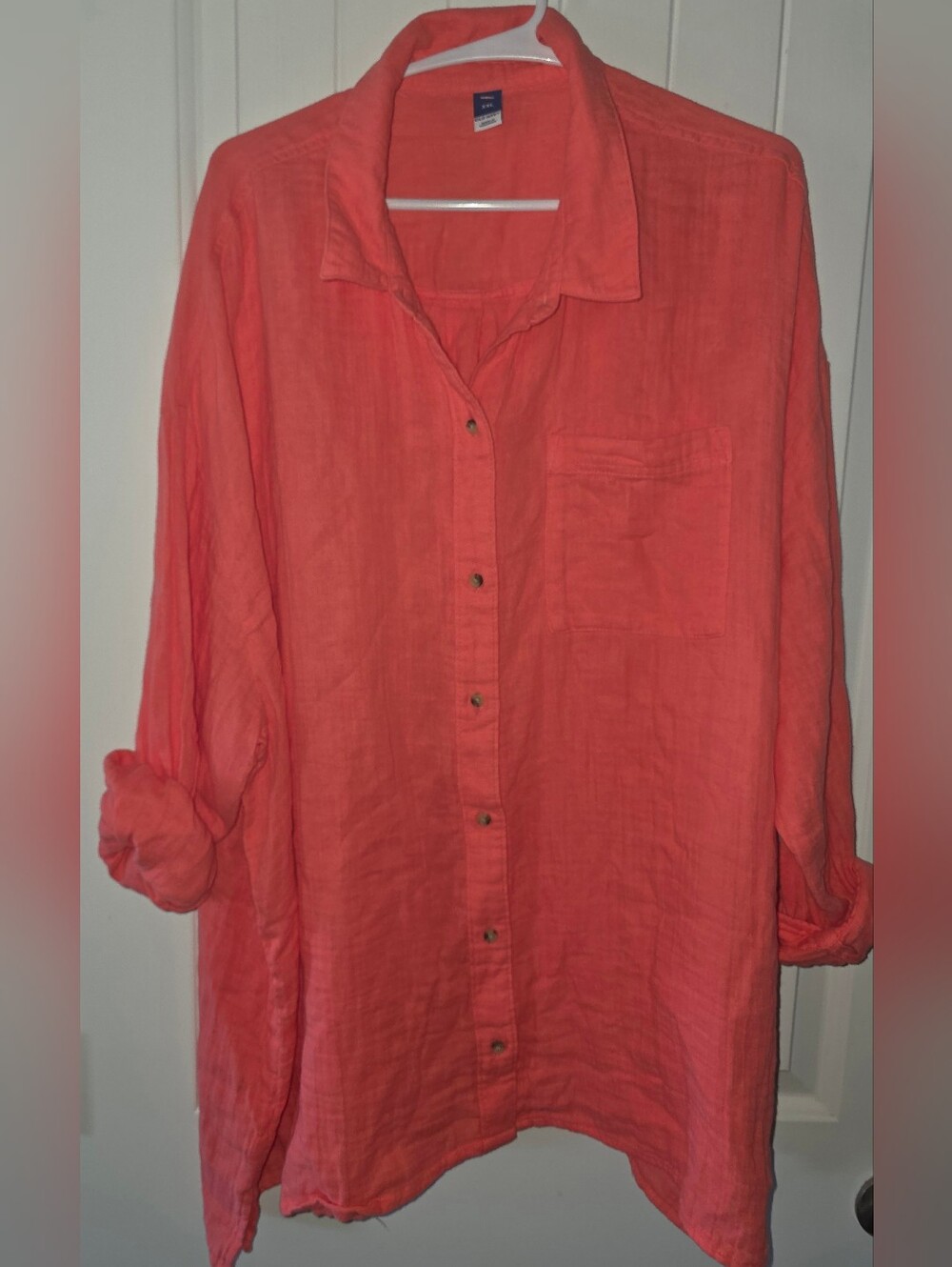 Old Navy Cotton Coral Button-Up Shirt XXL NWOT